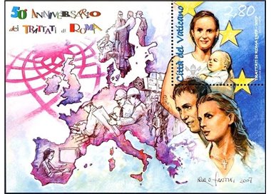 VATICANO 2007 Trattati di Roma BF MNH**