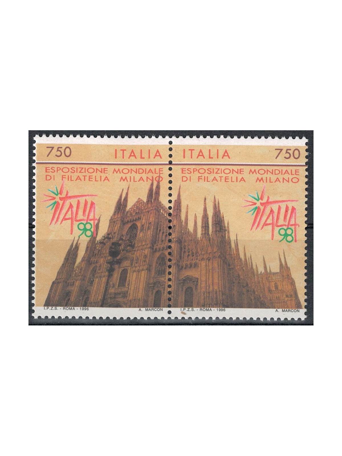 ITALY 1996 Philatelic Exhibition 2v MNH**