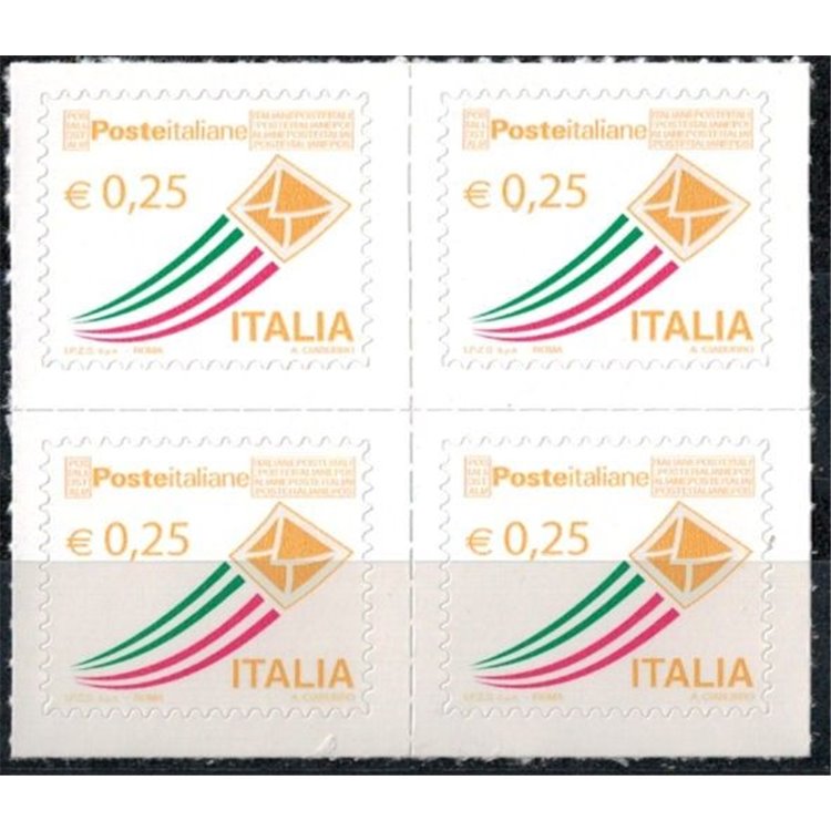 ITALY 2013 Ordinary set €0.25 in blocks of four MNH**