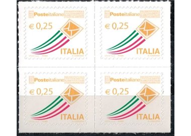 ITALIA 2013 Serie ordinaria 0,25 € in quartina MNH**