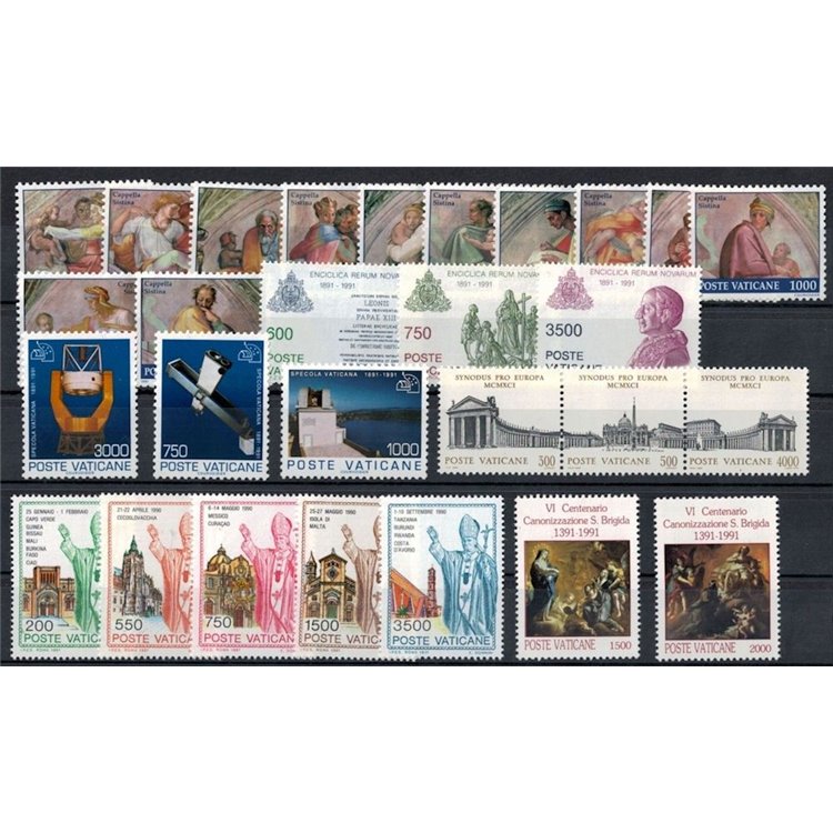 VATICANO 1991 Annata Completa 28v MNH**