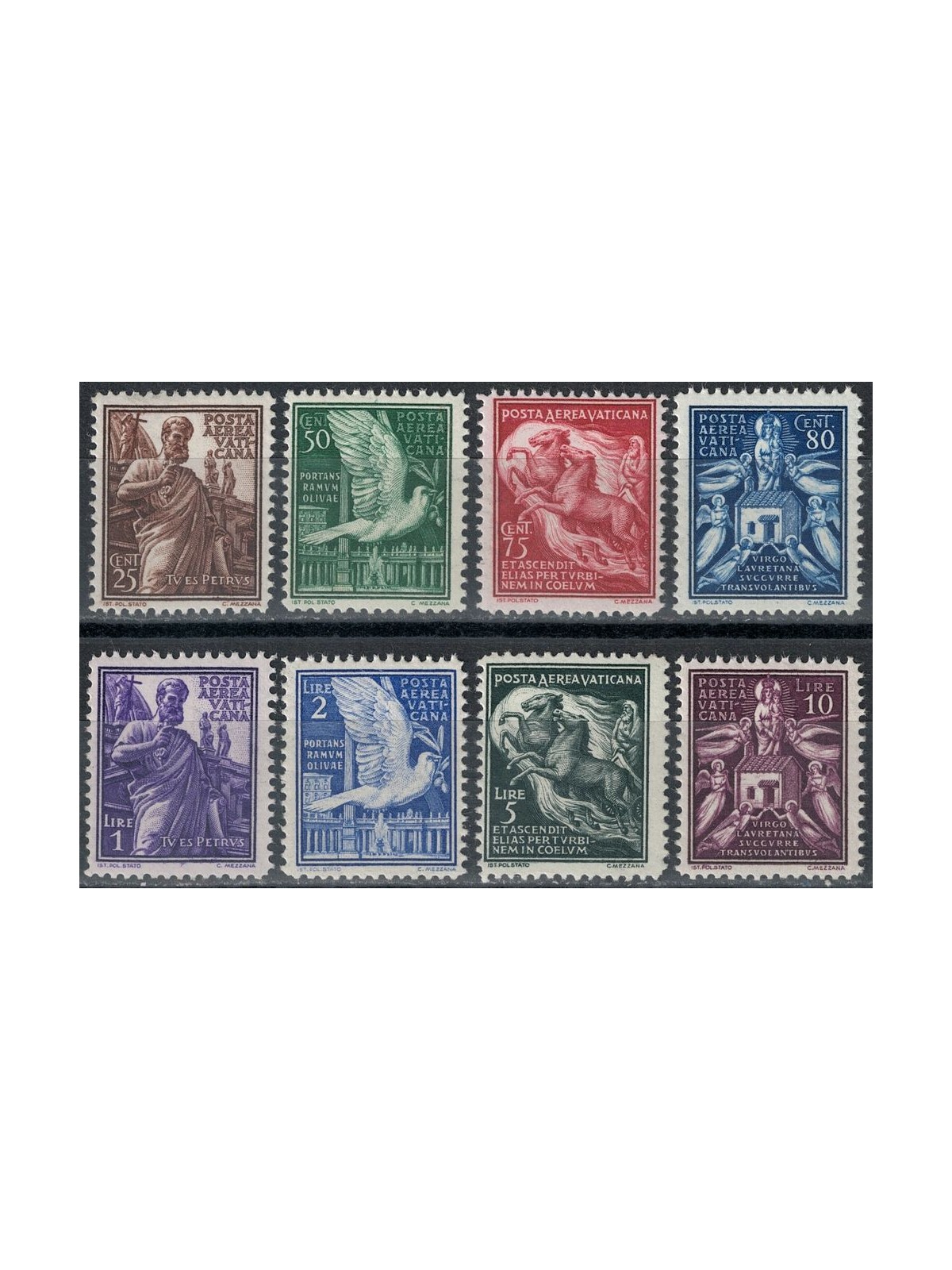 VATICANO 1938 Soggetti vari (posta aerea) 8v MNH**