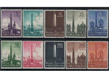 VATICAN 1959 Obelisks (airmail) 10v MNH**