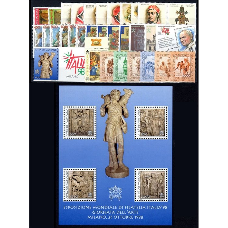 VATICANO 1998 Annata Completa 31v + 1 BF MNH**