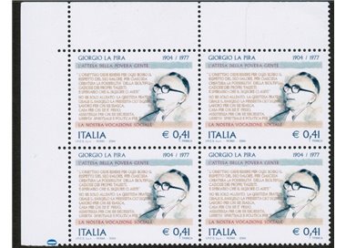 ITALIA 2004 Giorgio La Pira in quartina MNH**