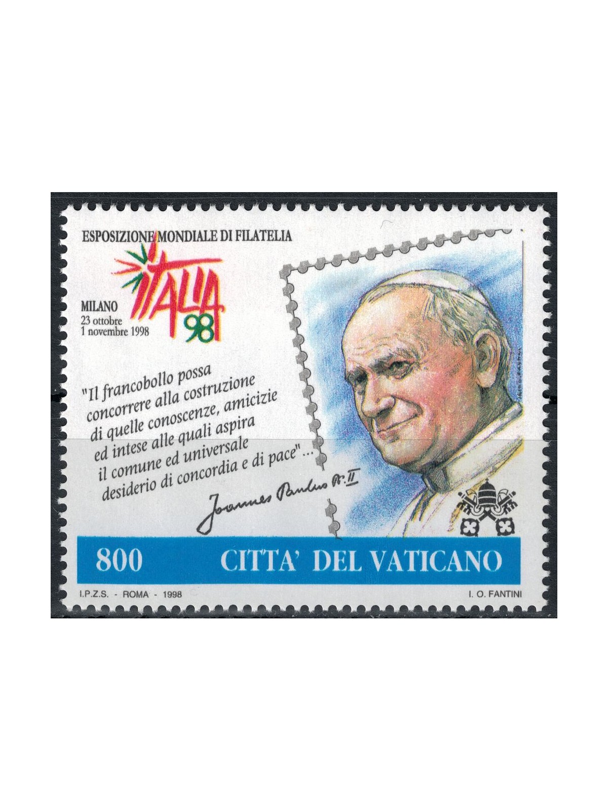 VATICANO 1998 Giornata del francobollo MNH**