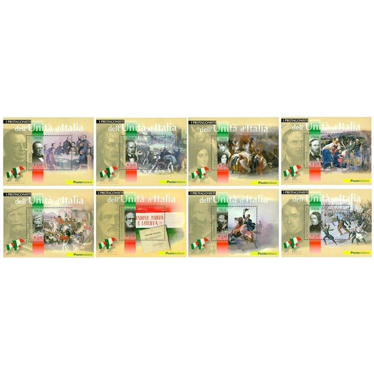 ITALY 2011 Protagonists of Italian unification 8 s/s MNH**