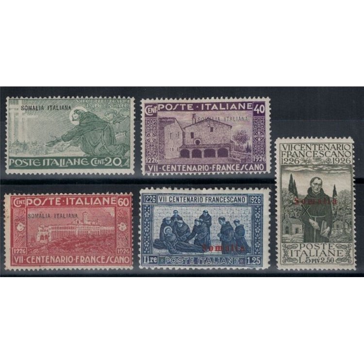 SOMALIA ITALIANA 1926 San Francesco 5v MH*