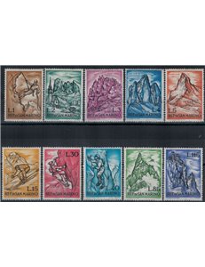 SAN MARINO 1962 Sport alpinistici 10v MNH**