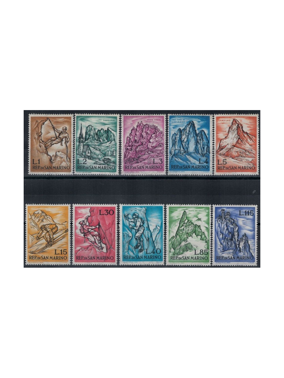 SAN MARINO 1962 Mountaineering sports 10v MNH**
