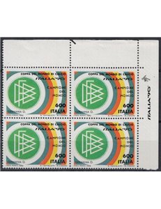 ITALY 1990 Germany champion in block of four asd MNH**