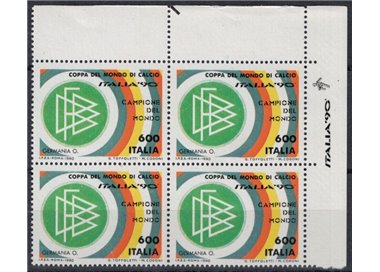 ITALY 1990 Germany champion in block of four asd MNH**