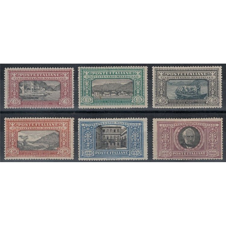 ITALIA REGNO 1923 Alessandro Manzoni 6v MH*