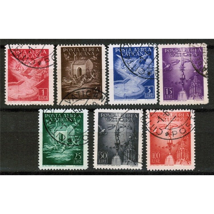 VATICAN 1947 Various subjects (airmail) 7v us