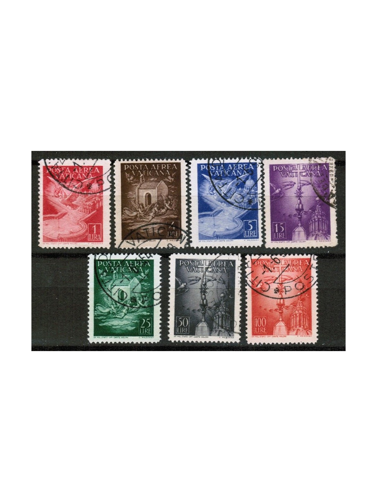 VATICAN 1947 Various subjects (airmail) 7v us