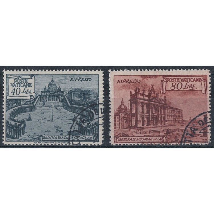 VATICANO 1949 Basiliche romane, espressi 2v us