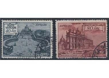 VATICANO 1949 Basiliche romane, espressi 2v us