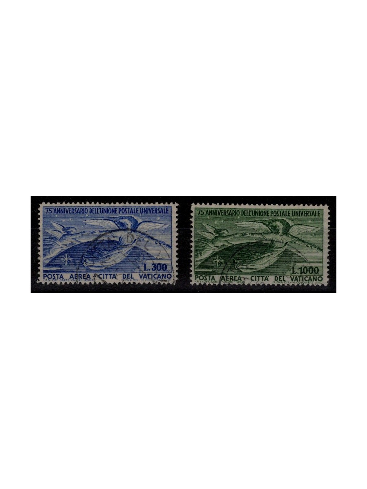 VATICANO 1949 Anniversario UPU (posta aerea) 2v us
