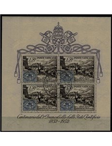 VATICAN 1952 Centenary of the s/s us stamp