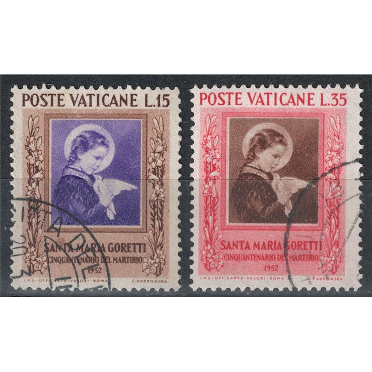 VATICANO 1953 Santa Maria Goretti 2v us