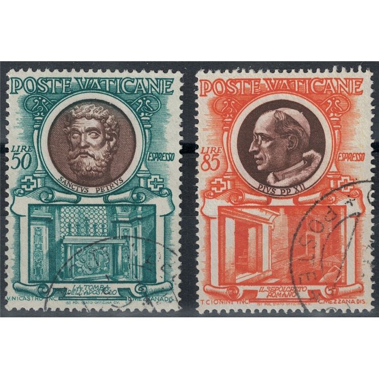 VATICANO 1953 Pontefici e Basilica, espressi 2v us