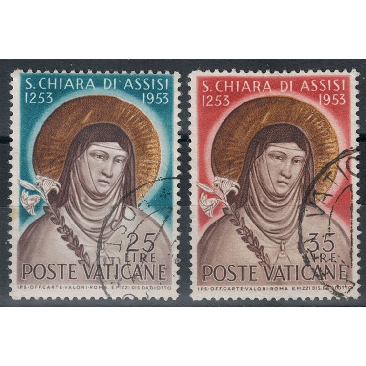 VATICAN 1953 Saint Clare of Assisi 2v us