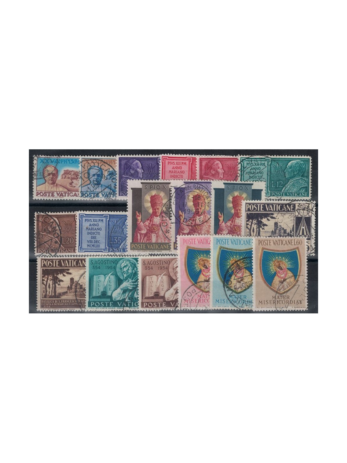 VATICANO 1954 Annata completa 18v us