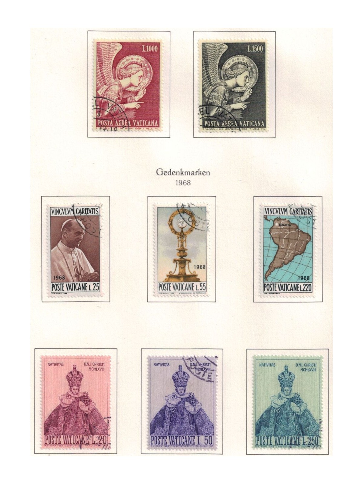 VATICAN 1968 Complete Year 8v US