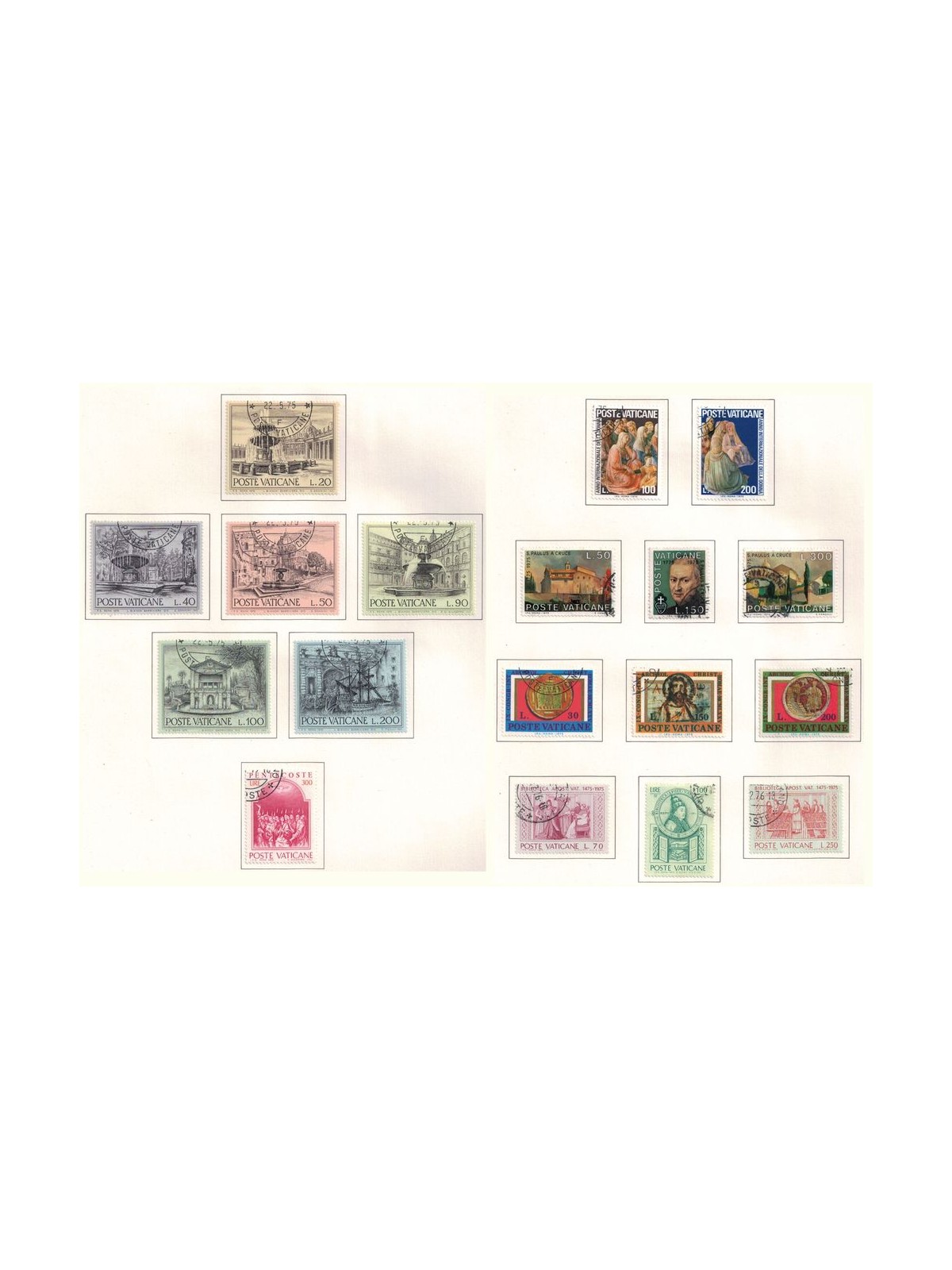 VATICANO 1975 Annata completa 18v us