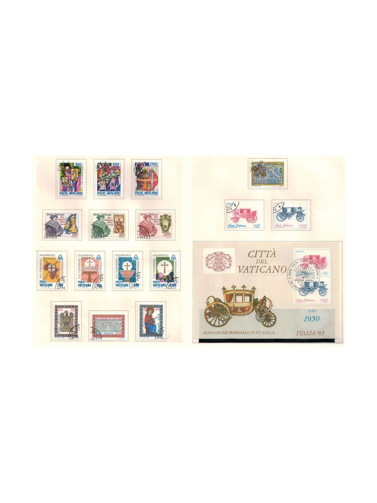 VATICAN 1985 Complete Year 16v + 1 s/s us