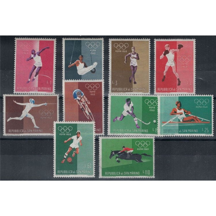 SAN MARINO 1960 Rome Olympics 10v MNH**
