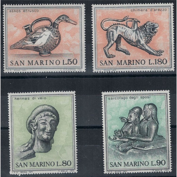 SAN MARINO 1971 Etruscan art 4v MNH**