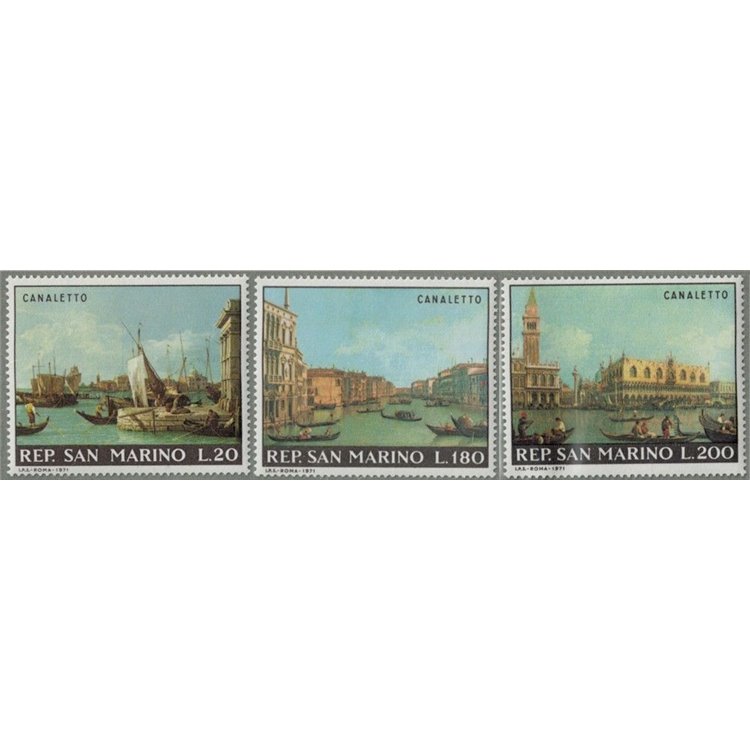 SAN MARINO 1971 Canaletto 3v MNH**