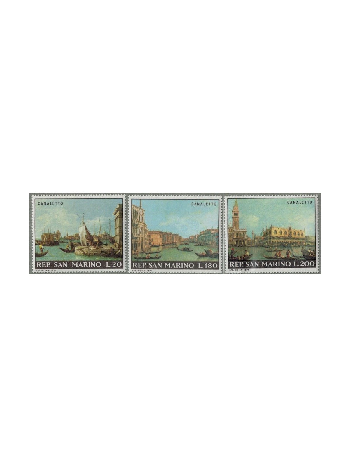 SAN MARINO 1971 Canaletto 3v MNH**