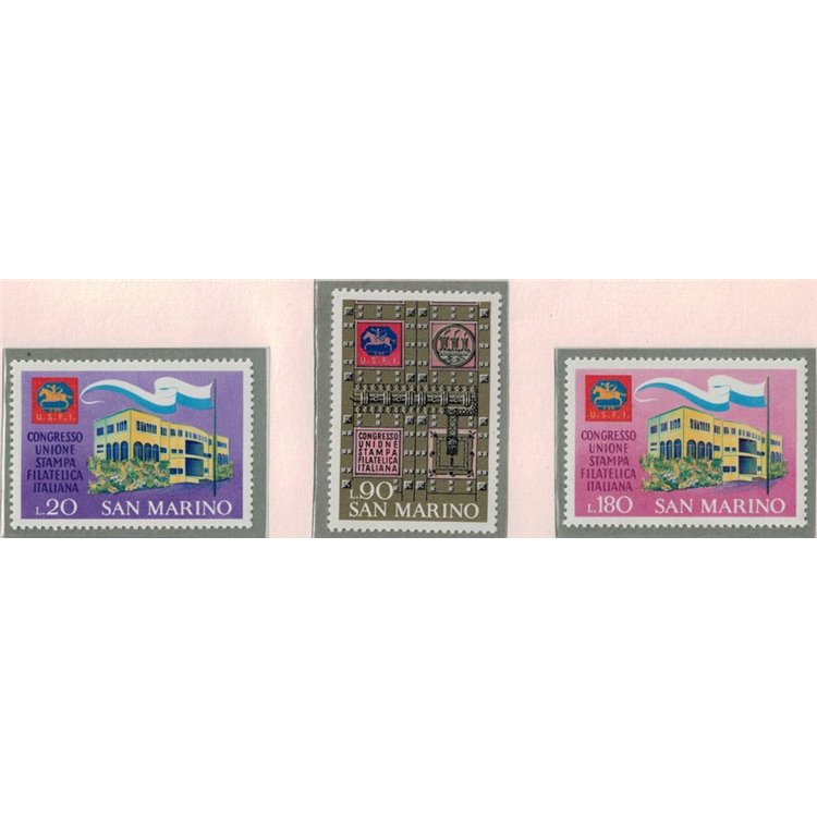 SAN MARINO 1971 Italian Philatelic Press Union 3v MNH**