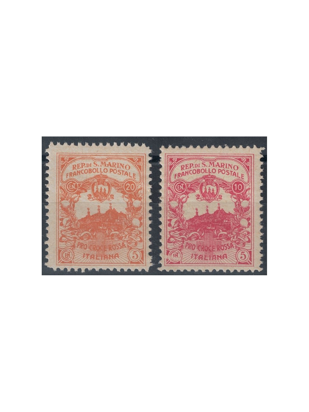 SAN MARINO 1916 Pro Red Cross, unissued 2v MNH** ©