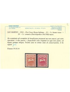 SAN MARINO 1916 Pro Croce Rossa, non emessi 2v MNH** ©
