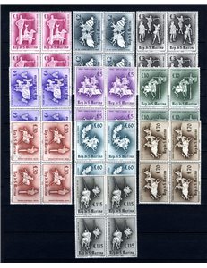 SAN MARINO 1963 Giostre e tornei 10v in quartine MNH**