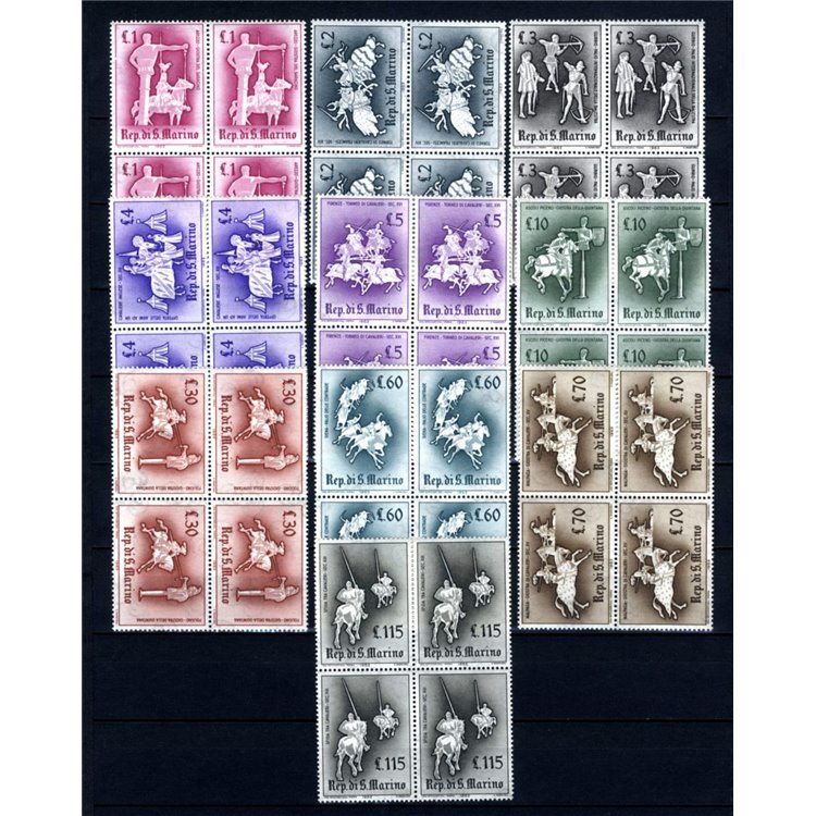 SAN MARINO 1963 Giostre e tornei 10v in quartine MNH**