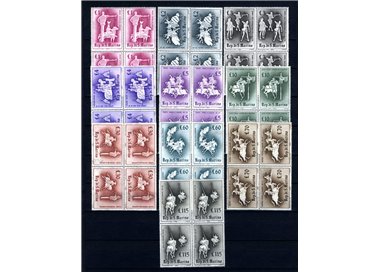 SAN MARINO 1963 Jousts and tournaments 10v in blocks of four MNH**