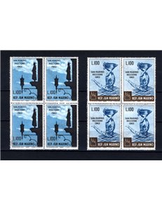 SAN MARINO 1963 Fiera internazionale filatelica 2v in quartine MNH**