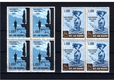 SAN MARINO 1963 Fiera internazionale filatelica 2v in quartine MNH**