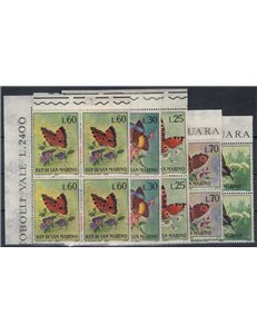 SAN MARINO 1963 Farfalle (in quartina) 5v MNH**