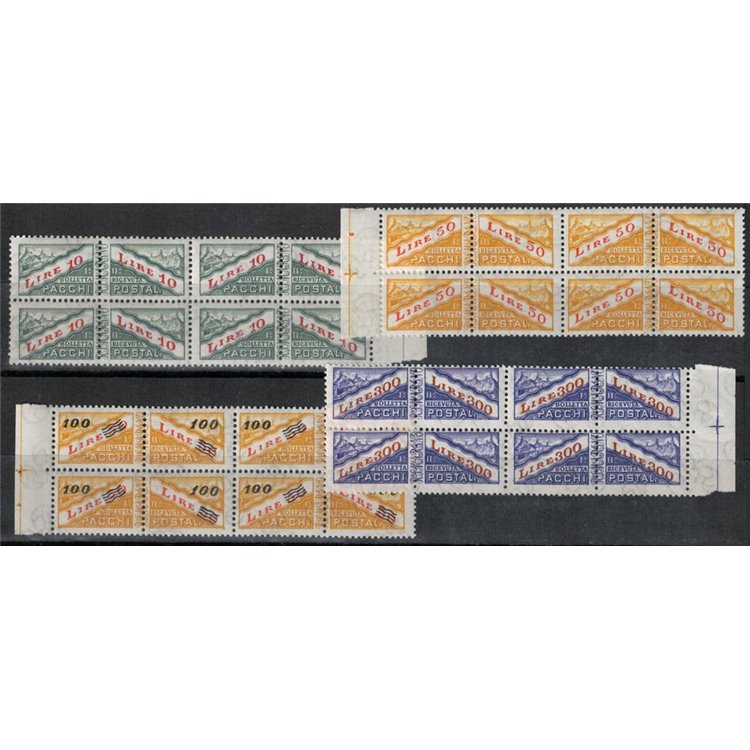 SAN MARINO 1965 Postal parcels 4v in blocks of four MNH**