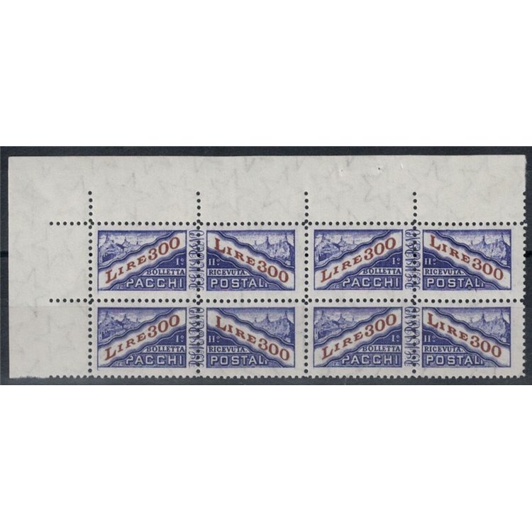 SAN MARINO 1956-61 Parcel Post £300 violet in block of four MNH**