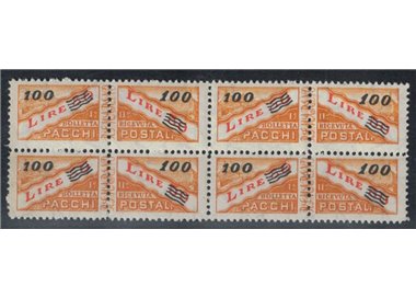 SAN MARINO 1956-61 Pacchi postali 100 £ su 50 £ in quartina MNH**