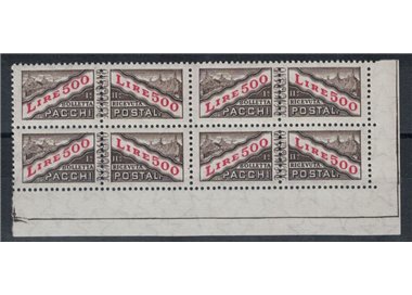 SAN MARINO 1956-61 Pacchi postali 500 £ in quartina MNH**