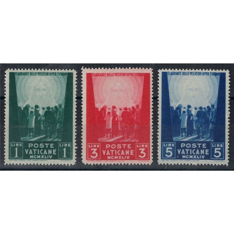VATICAN 1945 Pro prisoners, 3rd issue 3v MH*