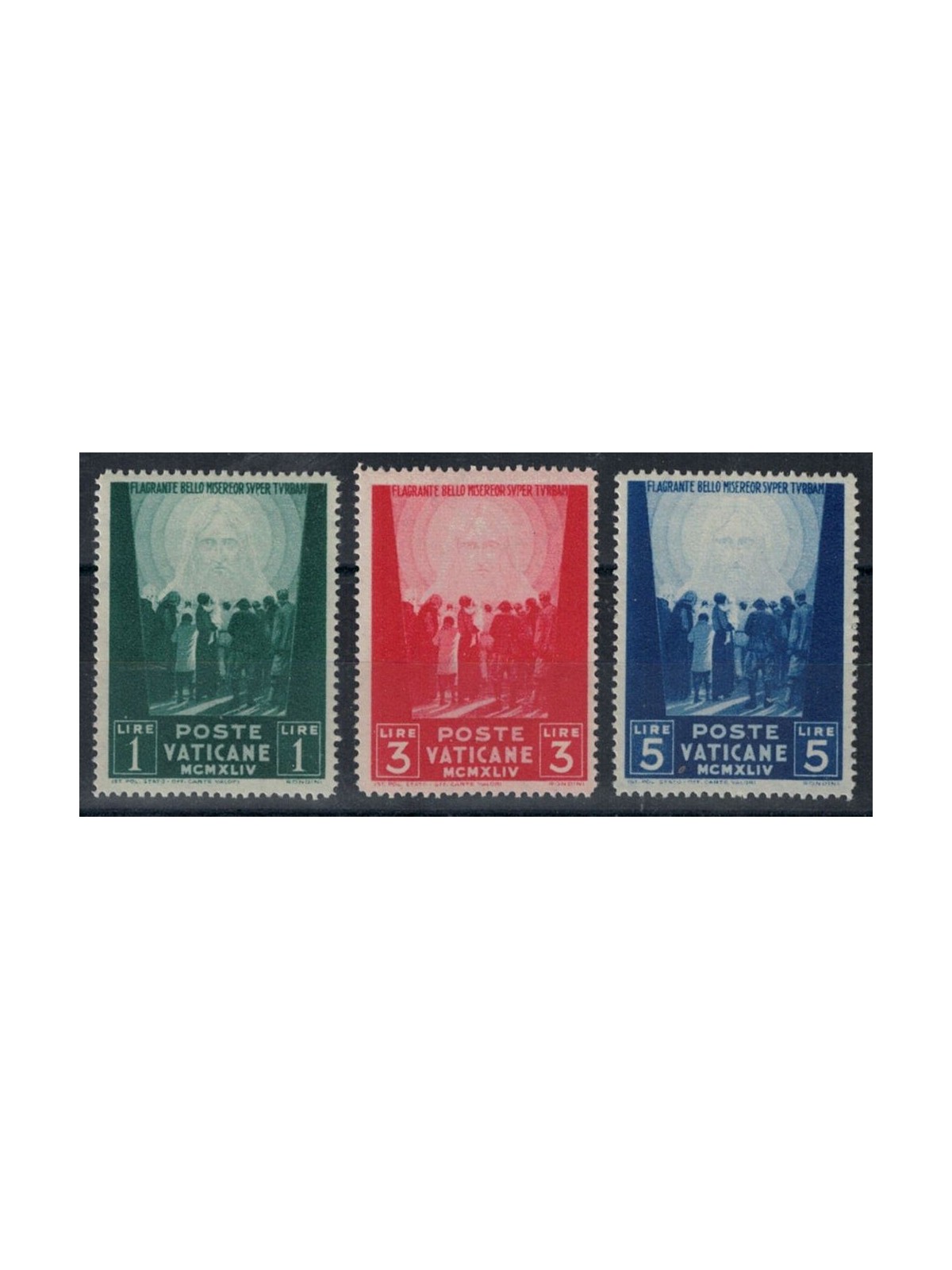 VATICAN 1945 Pro prisoners, 3rd issue 3v MH*