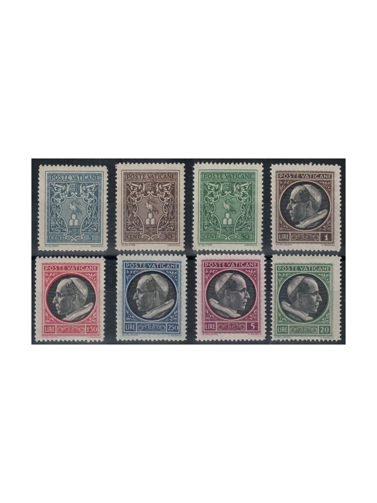 VATICAN 1945 Medallions 8v MNH**